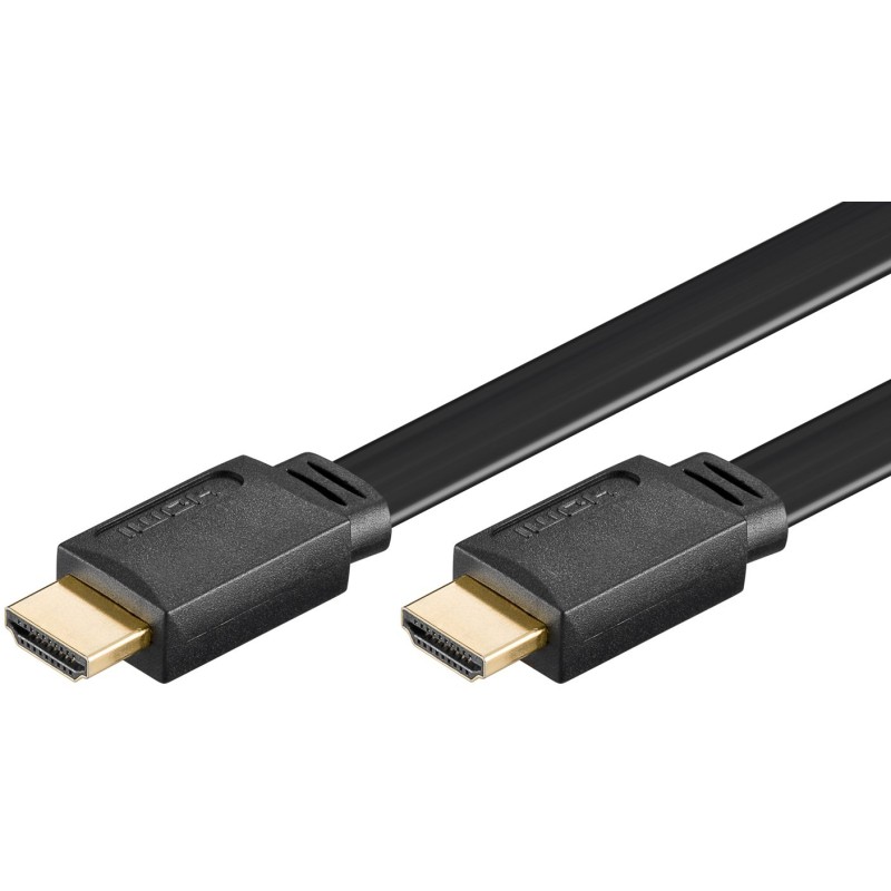 Cablu Plat HDMI 19 pini Tata - HDMI 19 pini Tata, 1.4, Functie Ethernet, 5 m, Goobay