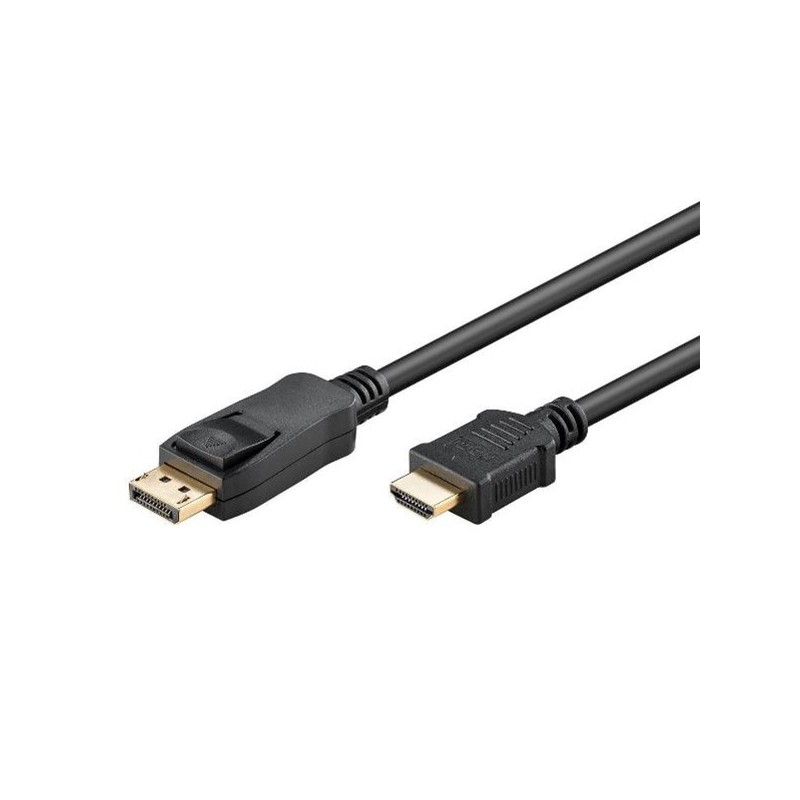 Cablu Displayport Tata - HDMI Tata, Contacte Aurite, 2m, Goobay