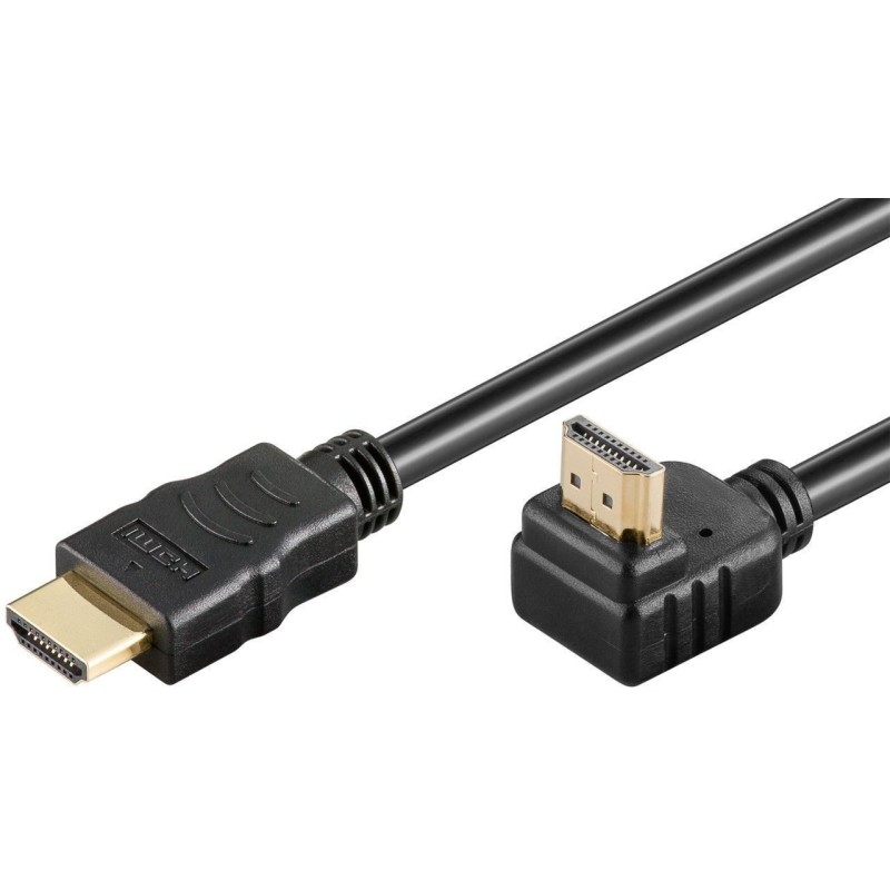 Cablu HDMI 2.0 cu Ethernet 19p Tata - HDMI 19p Tata 90 Grade, Aurit, OFC, 5m