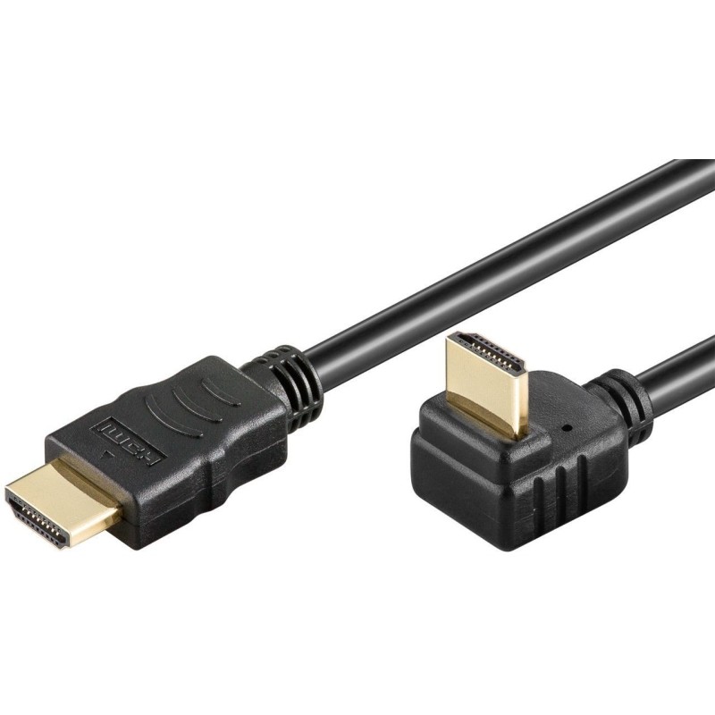 Cablu HDMI High Speed cu Ethernet 90°, 2m, 4K 30Hz, Goobay