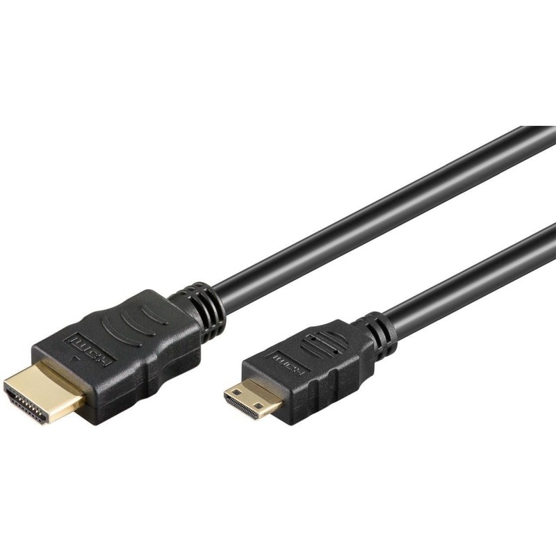 Cablu HDMI Tata - Mini HDMI Tata, High Speed Ethernet, Contacte Aurite, 2m, Goobay