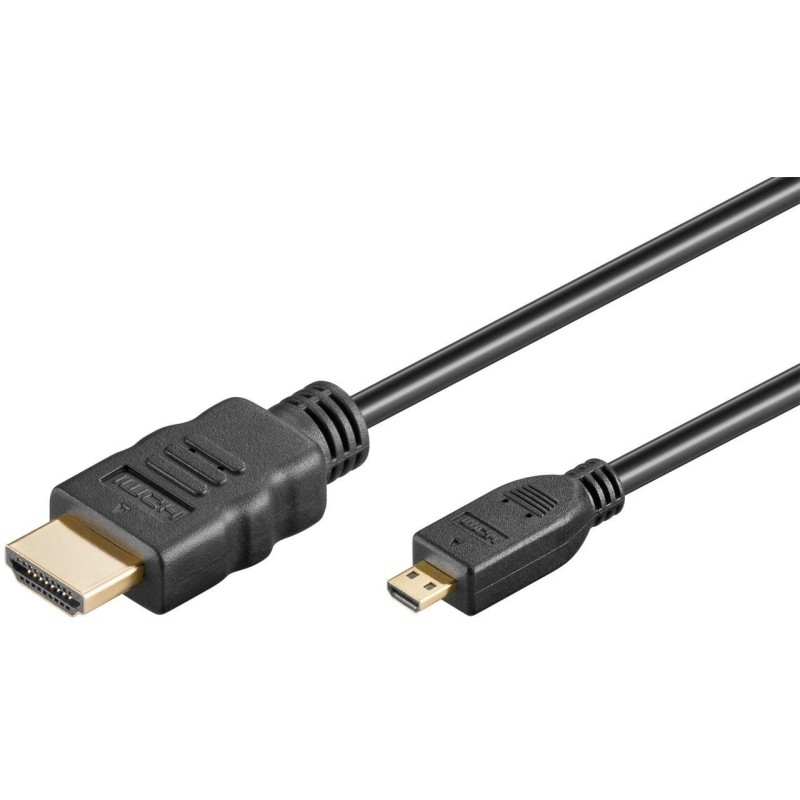 Cablu HDMI Tata - Micro HDMI Tata, High Speed Ethernet, Contacte Aurite, 1.5m, Goobay