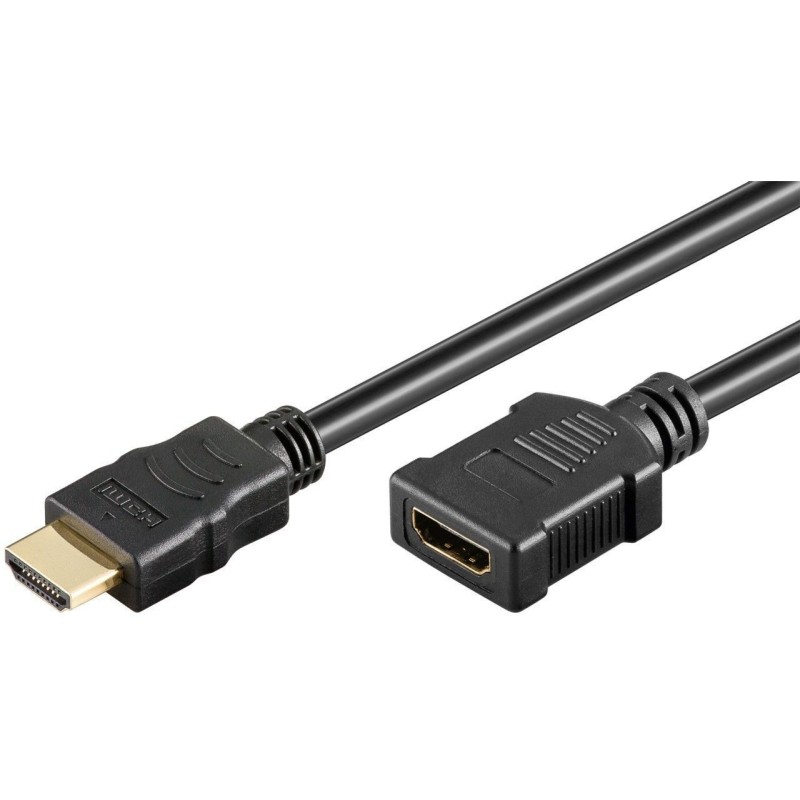 Cablu HDMI Tata - HDMI Mama, HighSpeed Ethernet, Contacte Aurite, 2m