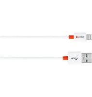 Cablu USB Skross Essentials Line 2 in 1 cu Conector USB - Lightning Alb 1m