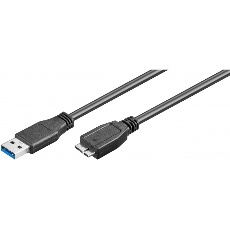 Cablu HDD Extern USB 3.0 A Tata - USB 3.0 Micro Tata Tip B, 0.5m, Negru, Goobay