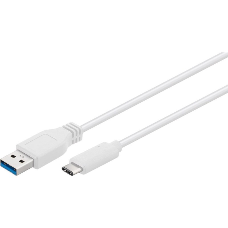 Cablu USB 3.0 A Tata - USB-C, 1m, Alb, Goobay