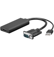 Cablu Adaptor Vga+USB - HDMI 0.1m, Goobay