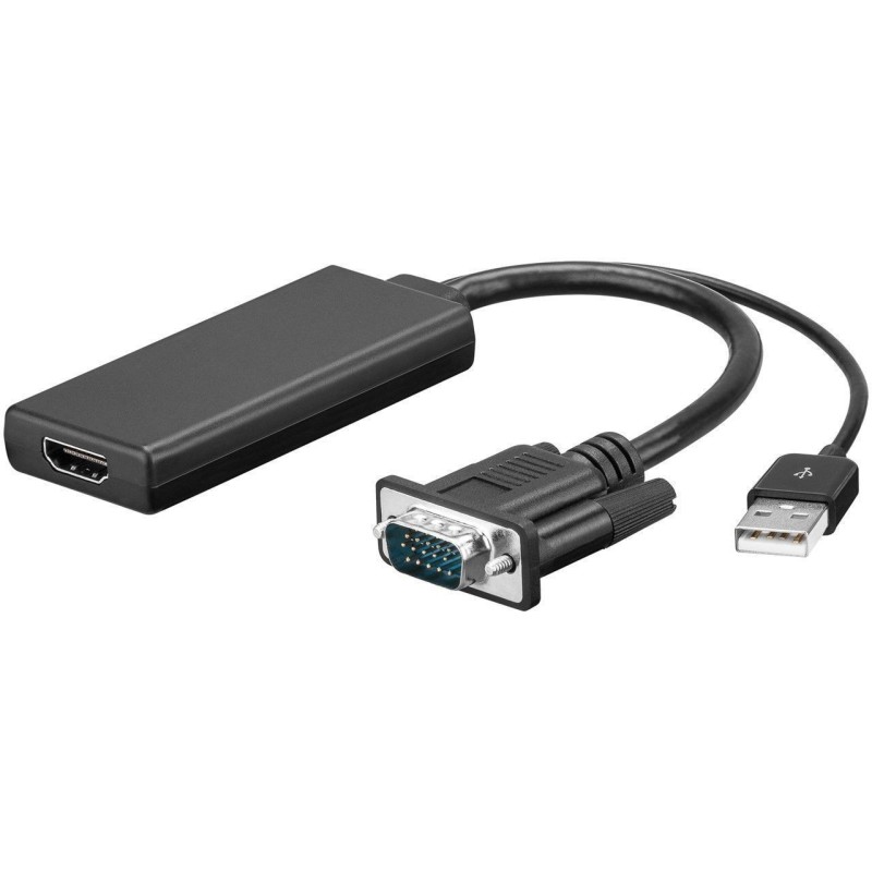Cablu Adaptor VGA + USB - HDMI 0.1m, Goobay