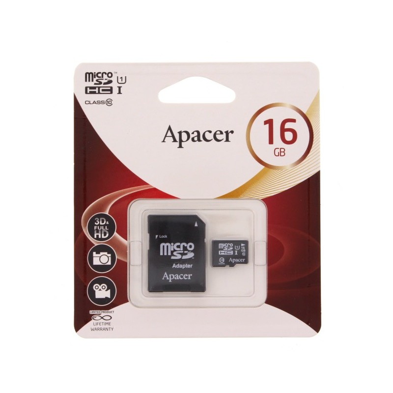 Card de Memorie Micro SDhc Uhs-i 16GB Clasa 10 cu Adaptor SD
