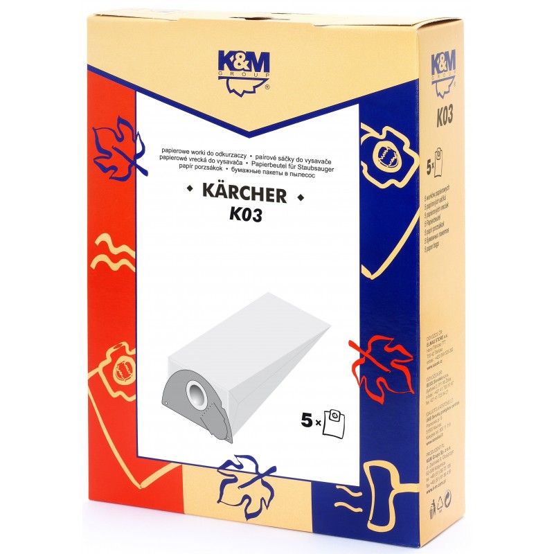 Sac Aspirator Karcher 2101, Hartie, 5 x Saci, K&M