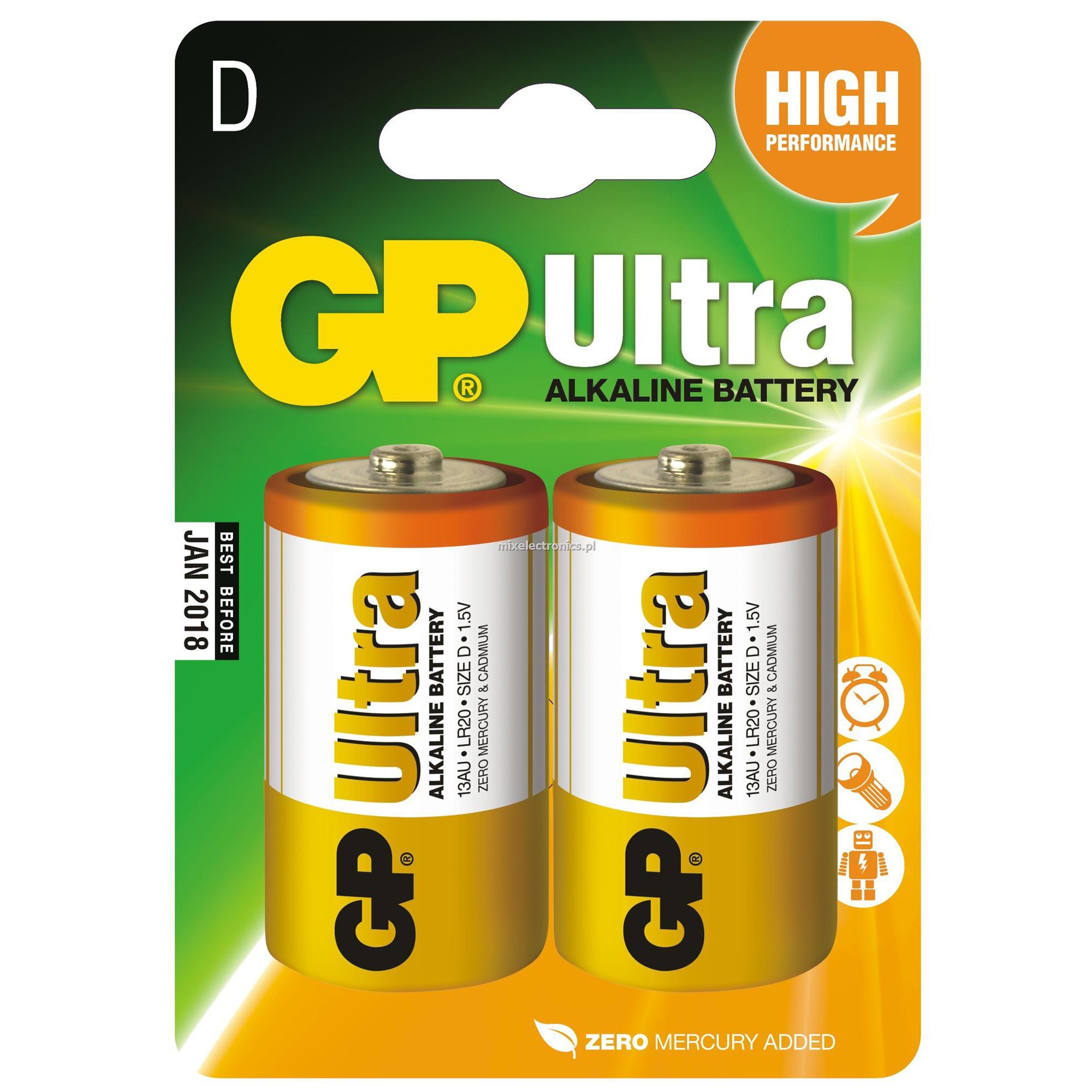 Baterie Alcalina Ultra GP R20 (d) 2 Buc/blister