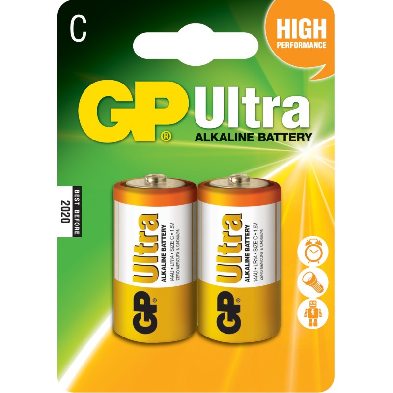 Baterie Alcalina Ultra GP R14 C, 2 Buc / Blister