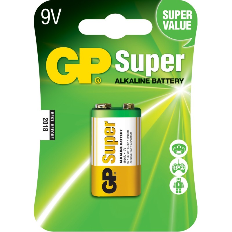 Baterie Alcalina Super GP 9V, 1 Buc / Blister