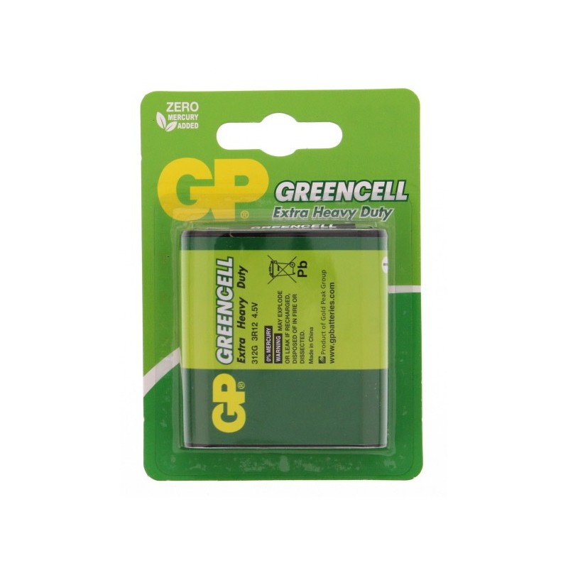 Baterie Zinc Carbon Greencell GP, 3R12 / 4.5V, 1 Buc / Blister
