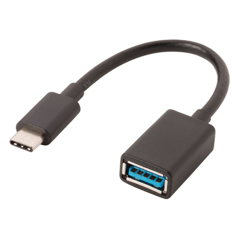 Adaptor Cablu USB-C 3.0 Tata - USB 2.0 A Mama, Negru, 0.2m, Valueline