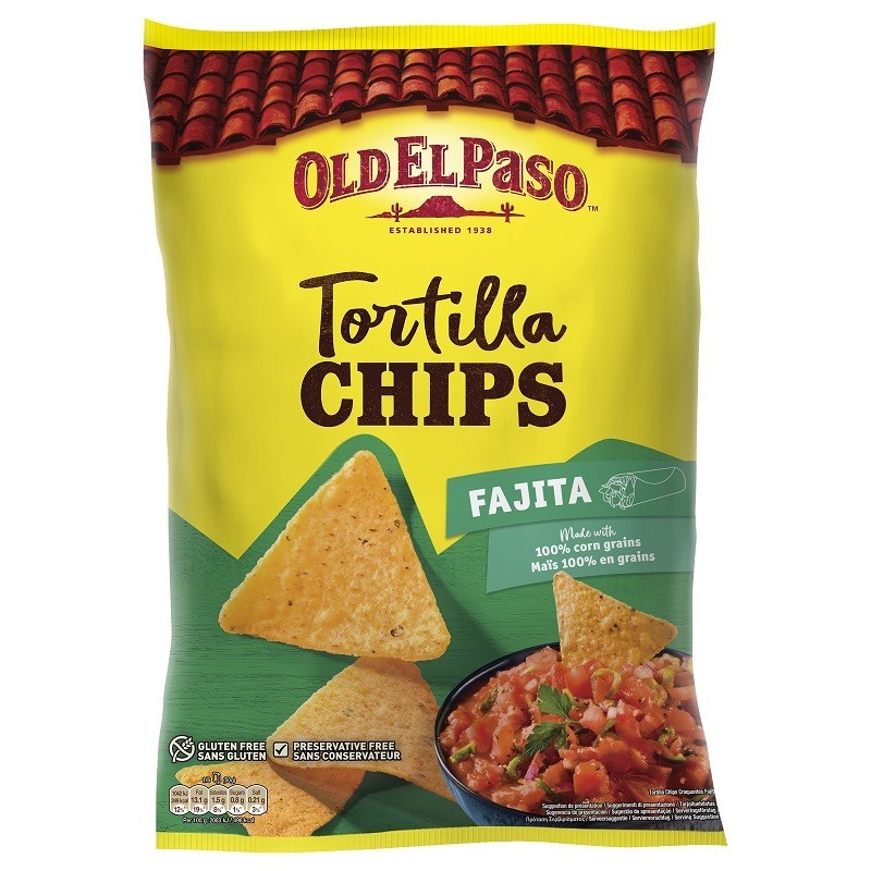 Tortilla Chips Fajita, Chipsuri fara Gluten, Old El Paso 185g