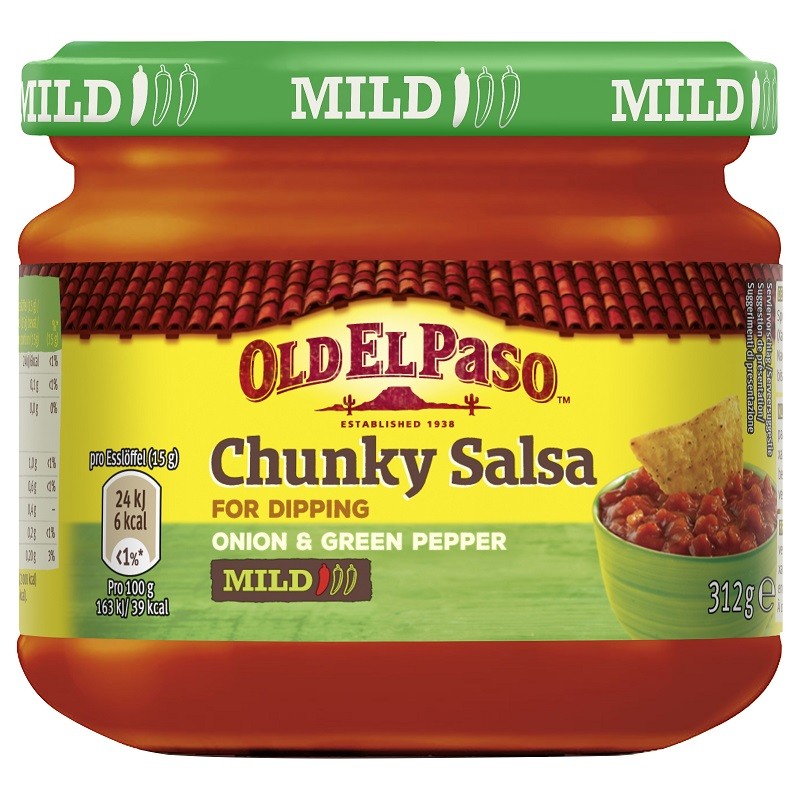Sos Salsa cu Ceapa si Ardei Verde, Dip Chunky Old El Paso 312 g