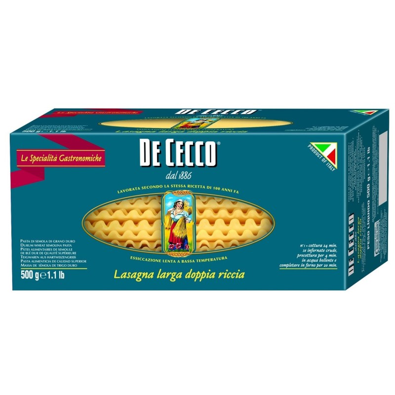 Paste Lasagna Larga Dop Riccia  De Cecco, 500 g