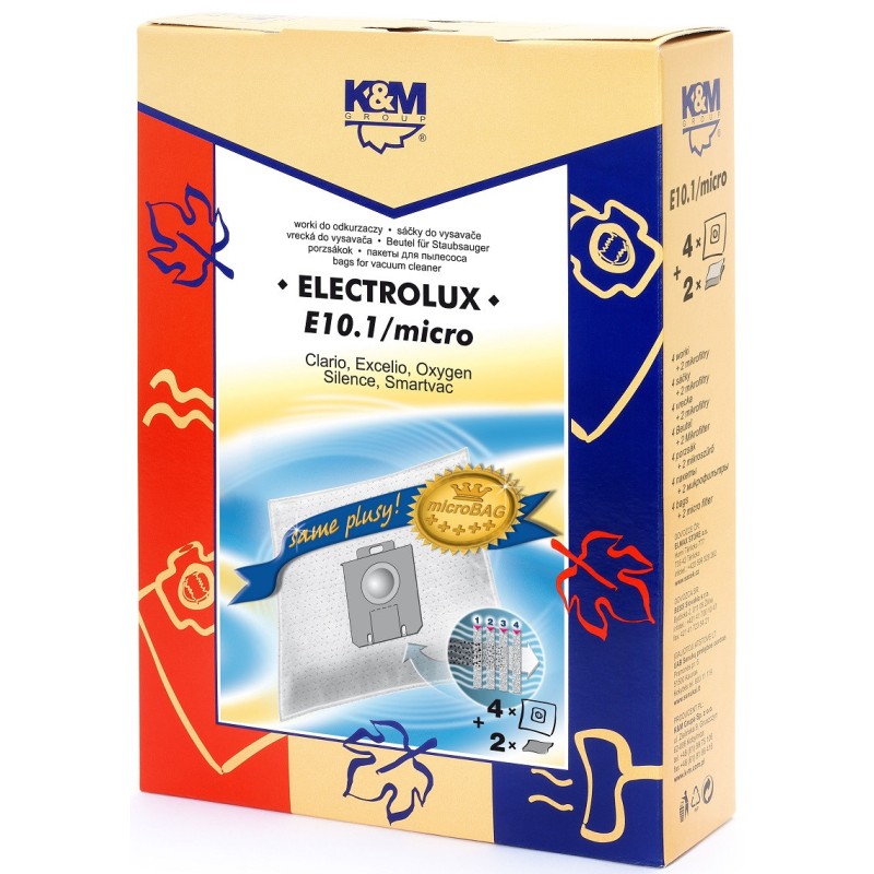 Sac Aspirator Electrolux Clario, Sintetic, 4 x Saci + 2 Filtre, K&M