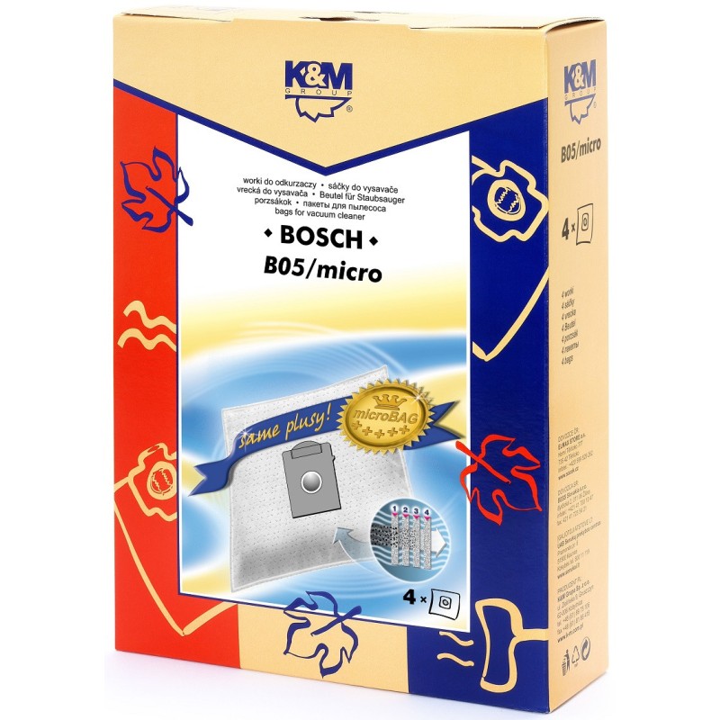 Sac Aspirator pentru Bosch / Siemens Typ K, Sintetic, 4 x Saci, K&M