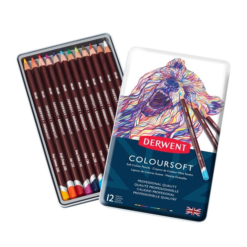 Set 12 Creioane Colorate Coloursoft Derwent