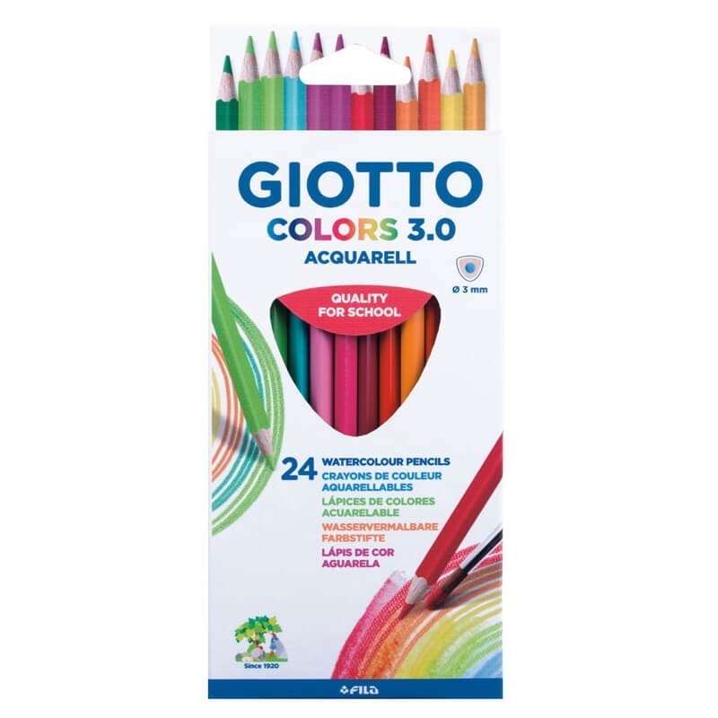 Set Creioane Acuarelabile Colors 24 de Bucati 3.0 Giotto