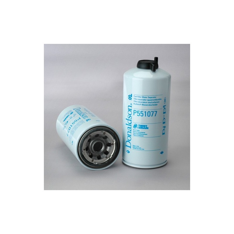 Filtru Combustibil P551077, Lungime 243,8 mm, Diam. Ext. 107,3 mm, Filet 1-14 un, Finetea 30 µ, Donaldson