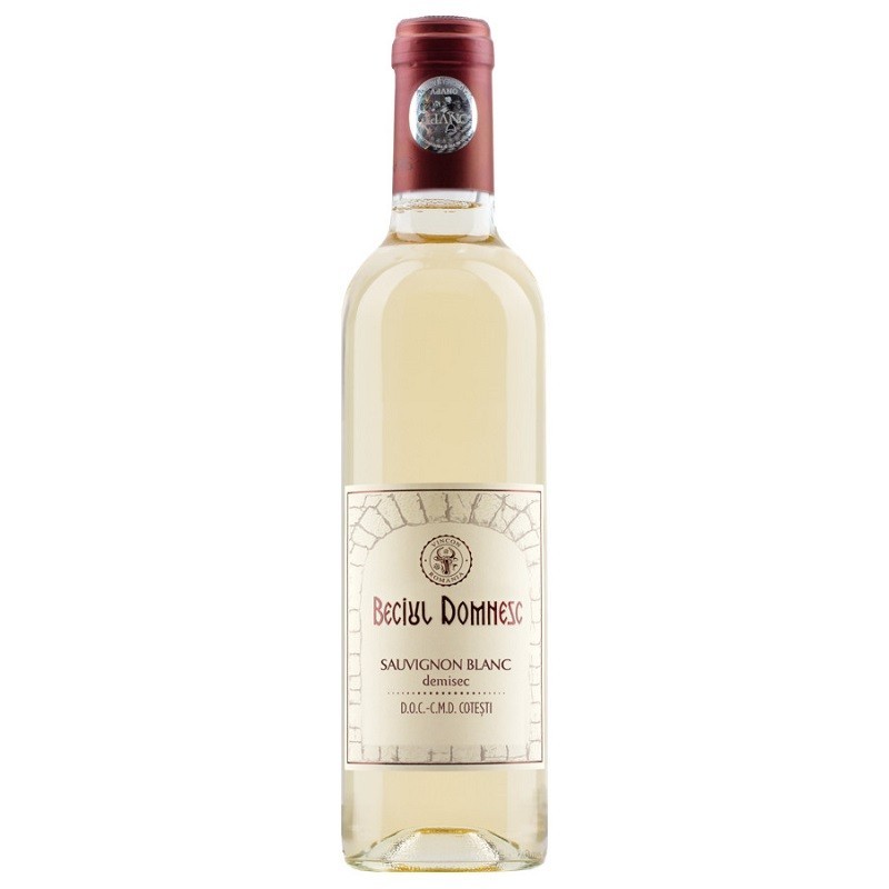 Vin Alb Beciul Domnesc Sauvignon Blanc, Demisec, 375 ml