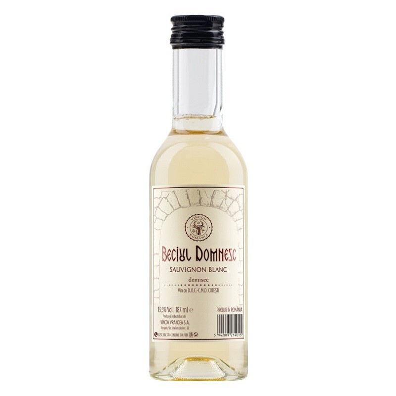 Vin Beciul Domnesc Sauvignon Blanc, Alb Demisec 0.187 l