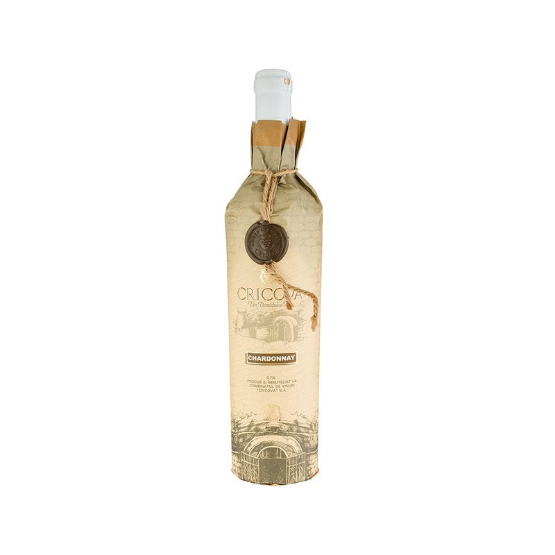 Vin Alb Cricova Hartie Chardonnay Demidulce 0.75 l
