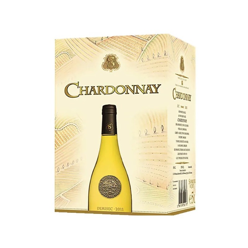 Vin Samburesti Dealurile Munteniei Chardonnay, Alb Demisec, Bag in Box 5 l