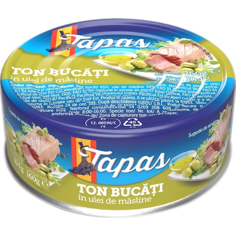 Ton Bucati Tapas In Ulei de Masline 160 g