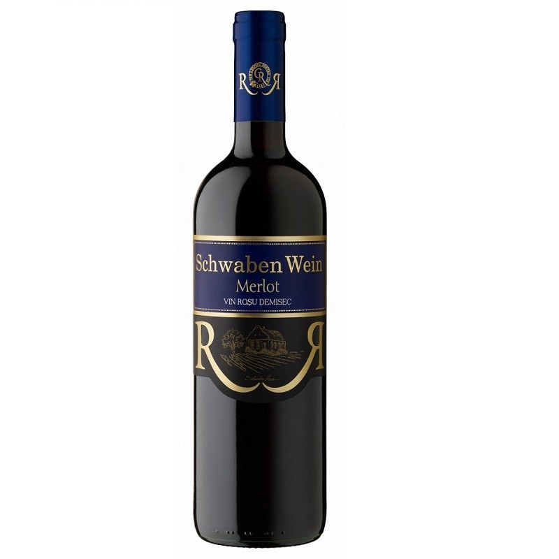 Vin Schwaben Wein Cramele Recas, Merlot Rosu Demisec 750 ml