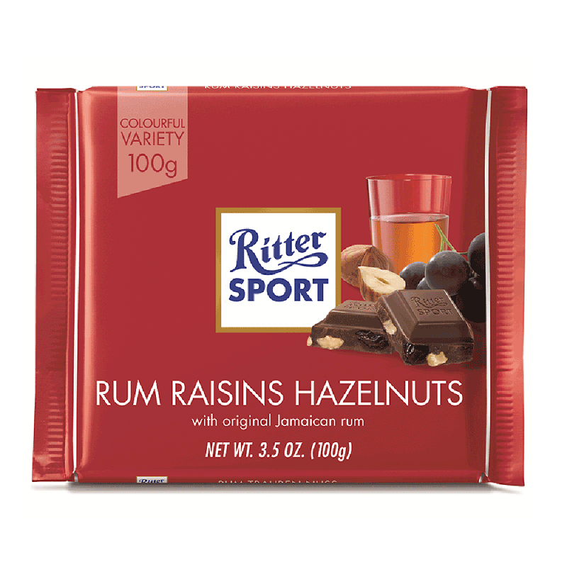 Ciocolata Ritter Sport Rum Raisins Hazelnuts 100 g