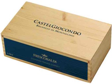 Pachet Vin Rosu, Italia Frescobaldi, Castel Giocondo Brunello Di Montalcino, DOCG, Sec, 14,5%, 0.75 l, 2 x Sticle in Cutie Lemn