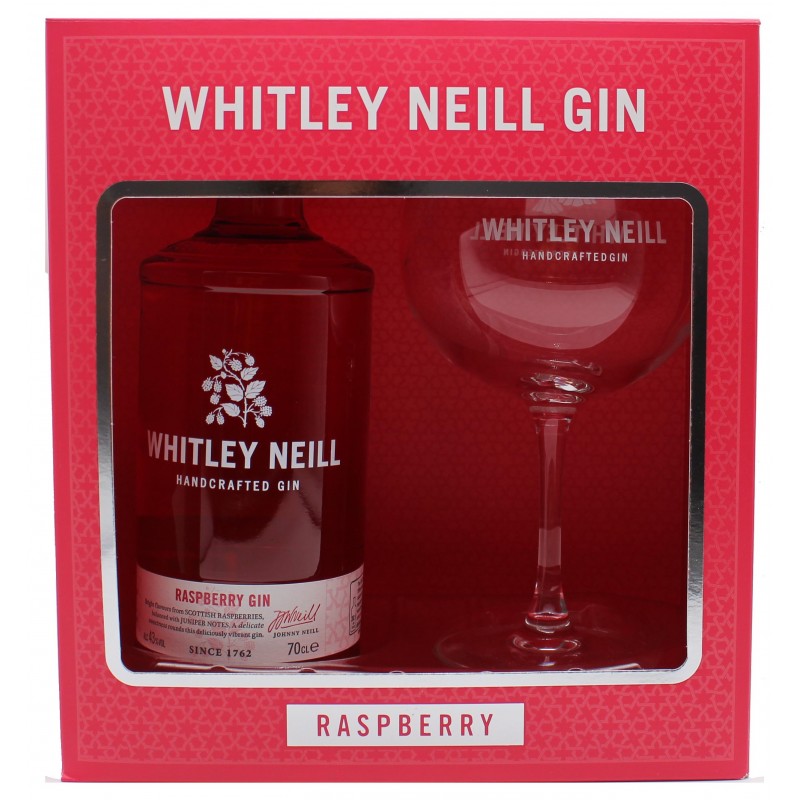Pachet Gin Whitley Neill, Zmeura, Raspberry Gin,  43%, 0.7 l + Copa Glass