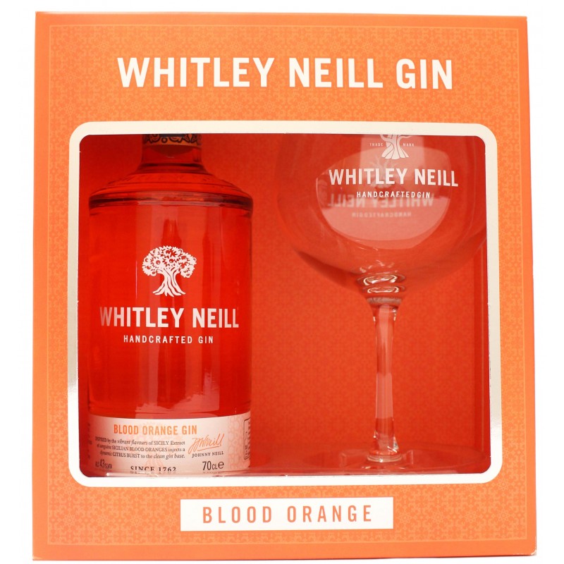 Pachet Gin Whitley Neill, Blood Orange Gin 43%, 0.7 l + Copa Glass