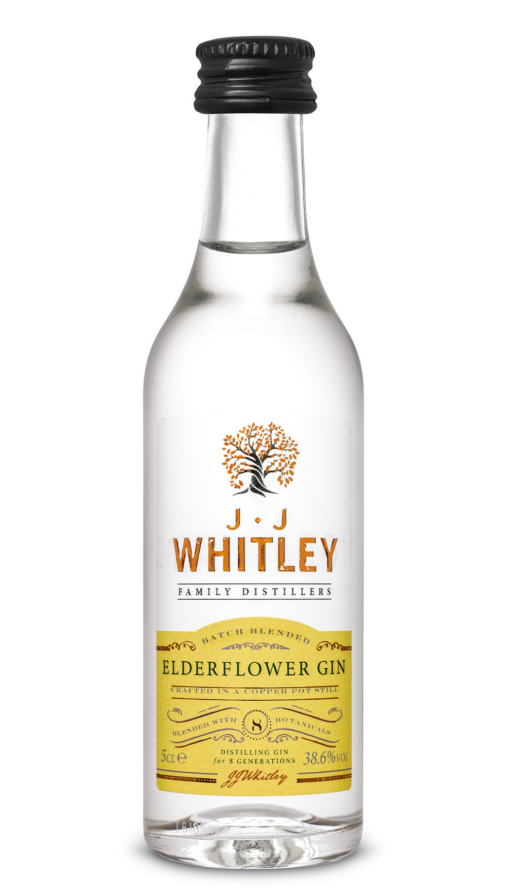 Gin Jj Whitley, Flori de Soc, Elderflower Gin, 38.6% Alcool, Miniatura, 0.05 l
