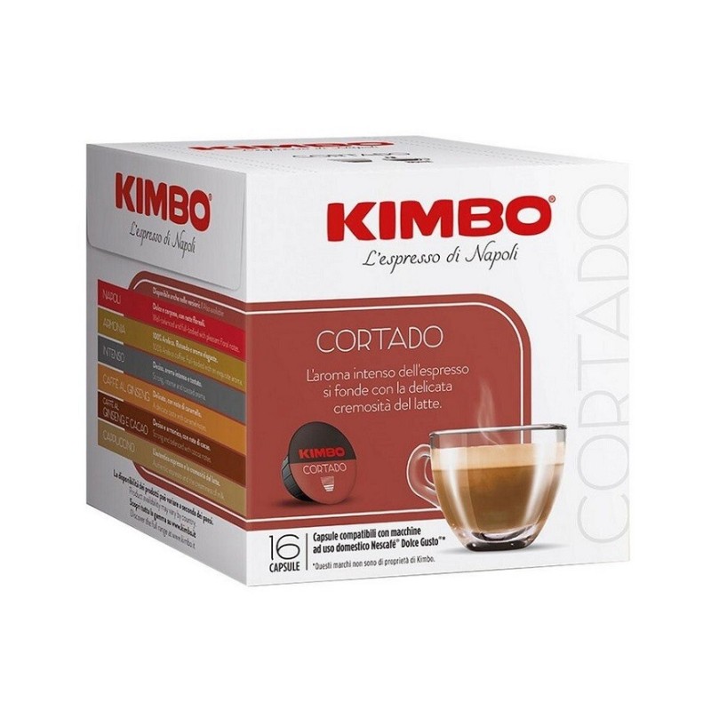 Set 16 x  Capsule Cafea Cortado, Kimbo, Dolce Gusto, 6.4 g