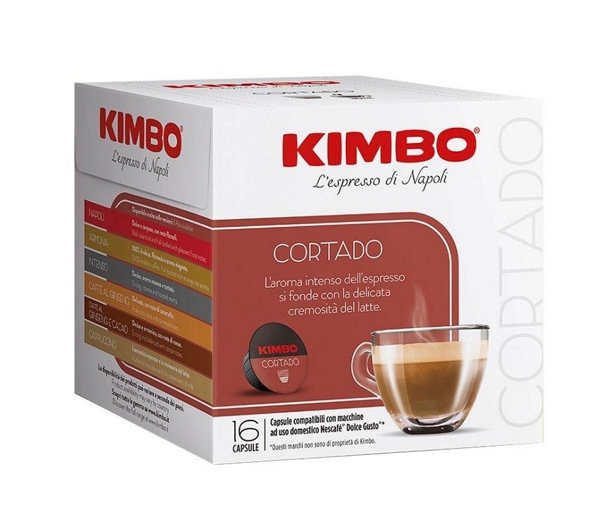 Cafea Capsule Cortado, Kimbo, Dolce Gusto, 16 x 6.4 g