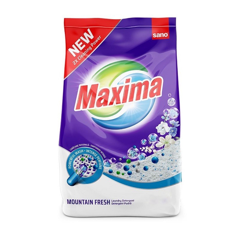 Detergent Pudra Sano Maxima Mountain Fresh, 40 Spalari, 4 Kg