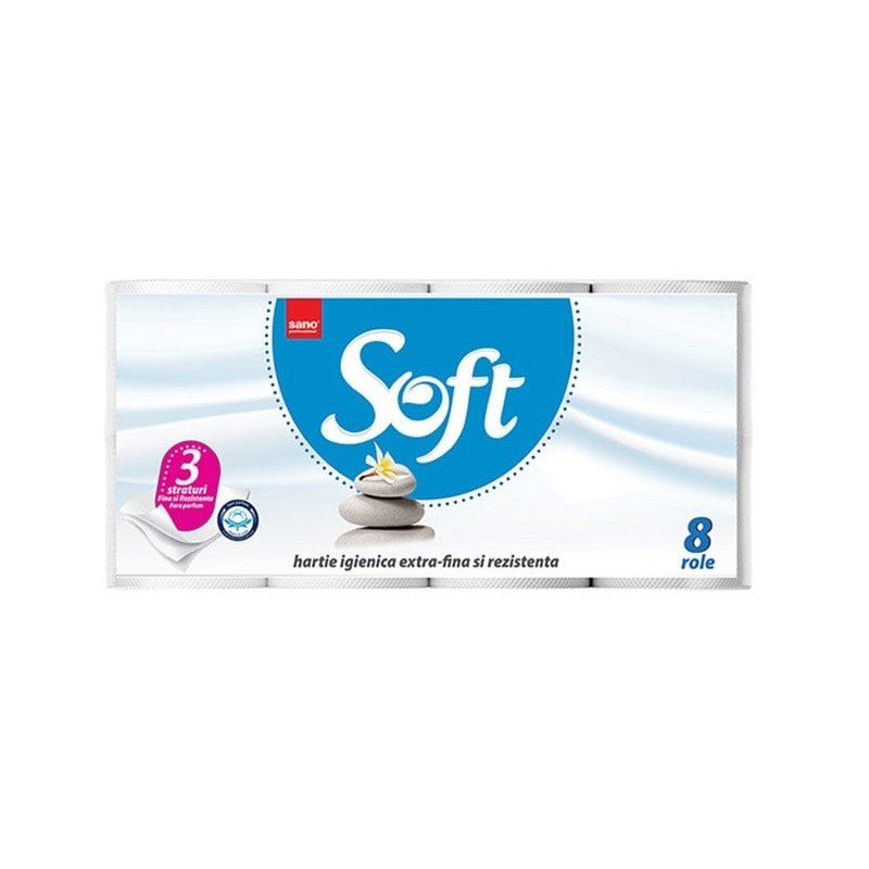 Hartie Igienica Sano Soft 3 Straturi 8 Bucati / Set