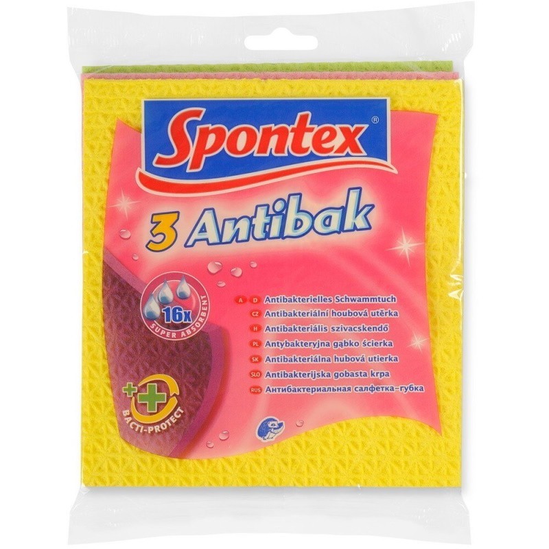 Lavete Umede Antibacteriene Spontex Antibak 3 Bucati