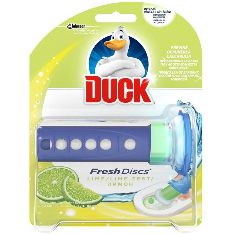 Odorizant Toaleta Aparat cu Gel Duck Fresh Discs Lime, 36 ml