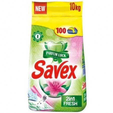 Detergent Automat Savex 2 in 1 Fresh, 100 Spalari, 10 kg...