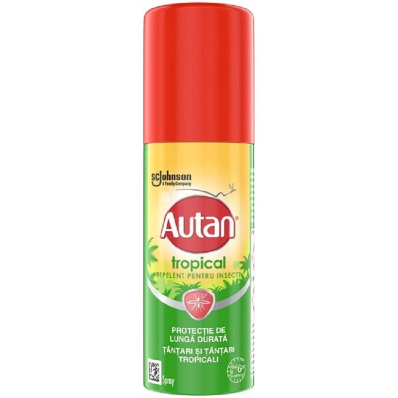 Spray Anti-Intepaturi Insecte Autan Mini Tropical, 50 ml
