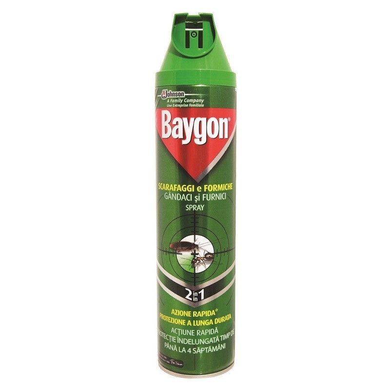 Spray Insecticid Baygon Gandaci si Furnici 2 in 1, 400 ml