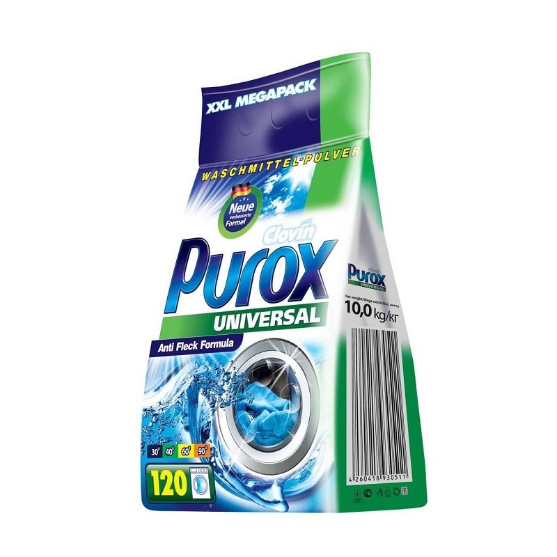 Detergent Pudra pentru Rufe Purox Universal, 120 Spalari, 10 Kg