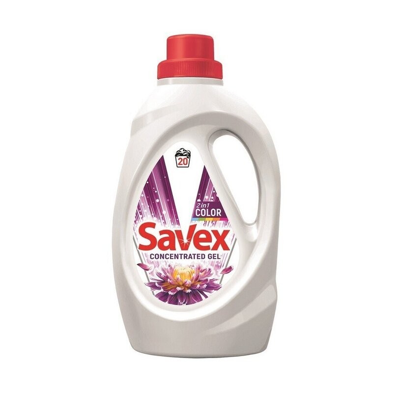 Detergent Lichid Savex 2 in 1 Color, 20 Spalari, 1.1 l