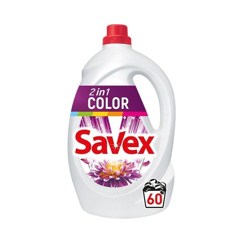 Detergent Lichid Savex 2 in 1 Color, 60 Spalari, 3.3 l